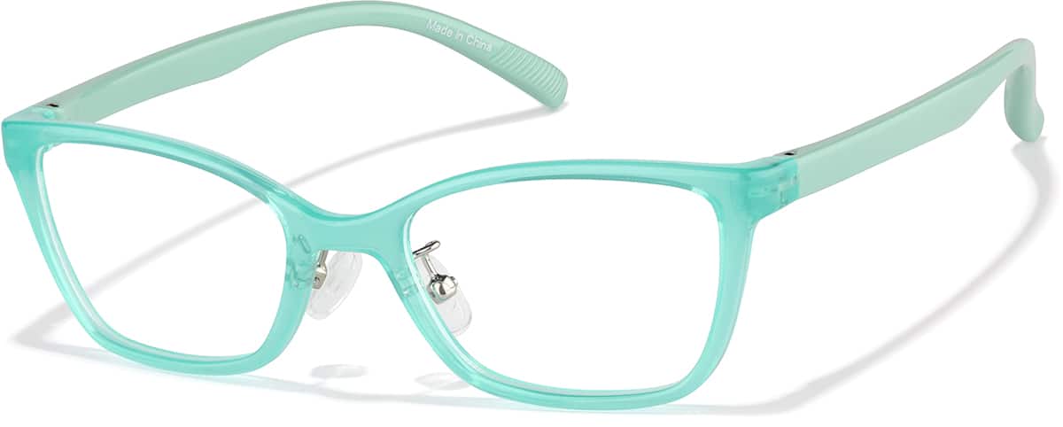 Angle view of Kids' Cat-Eye Glasses P2028316 in Blue