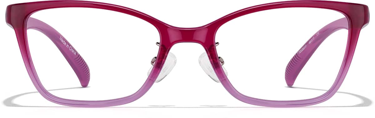 Front view of Kids' Cat-Eye Glasses P2028317 in Purple