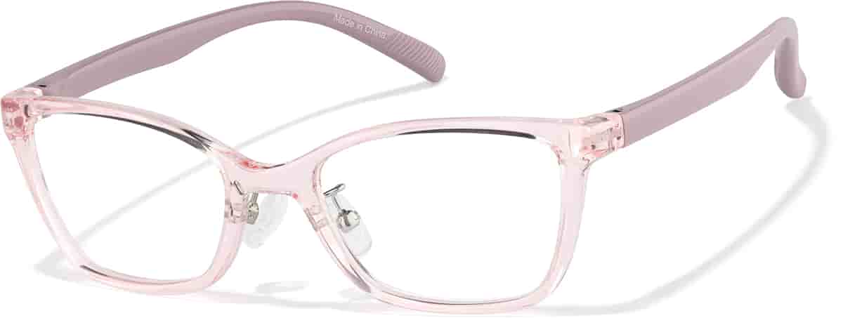 Angle view of Kids' Cat-Eye Glasses P2028319 in Pink