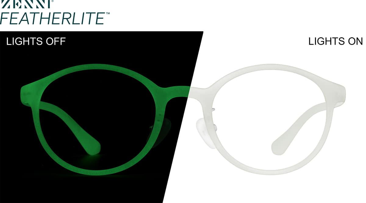 Front view of Lunettes rondes phosphorescentes P2029750 in Lueur vert