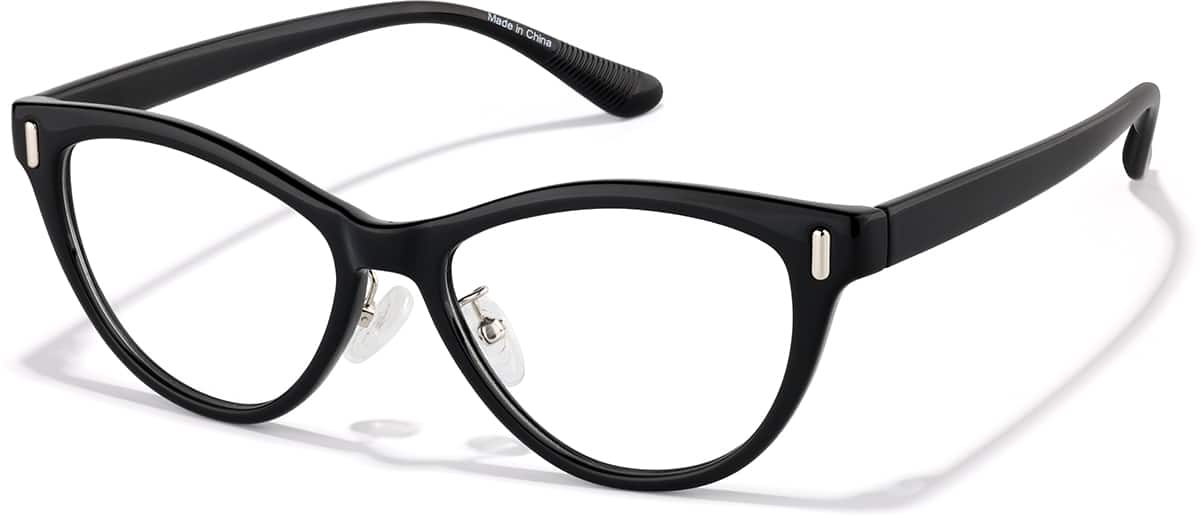 Angle view of Lentes estilo ojo de gato P2030021 in Negro