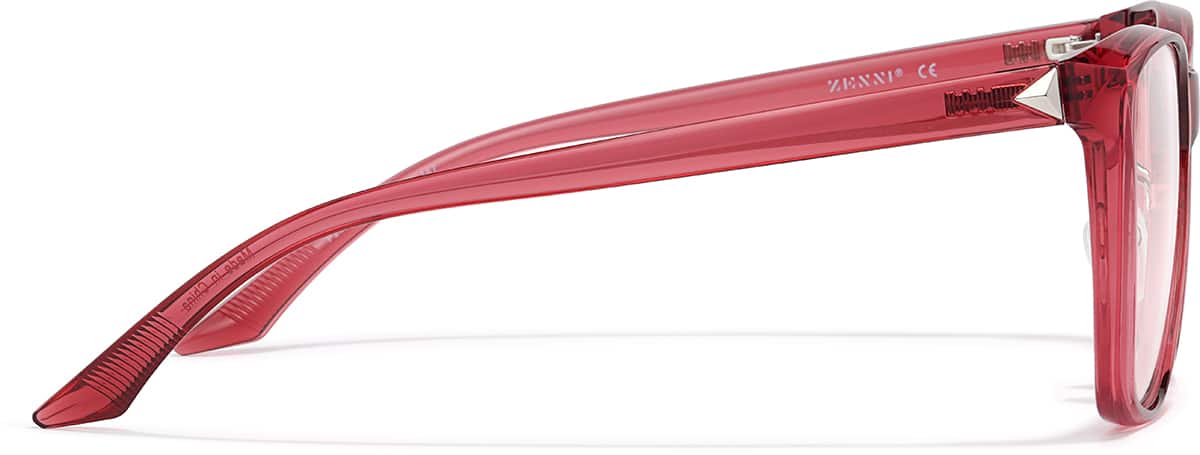 Side view of Square Glasses P2030318 in Red
