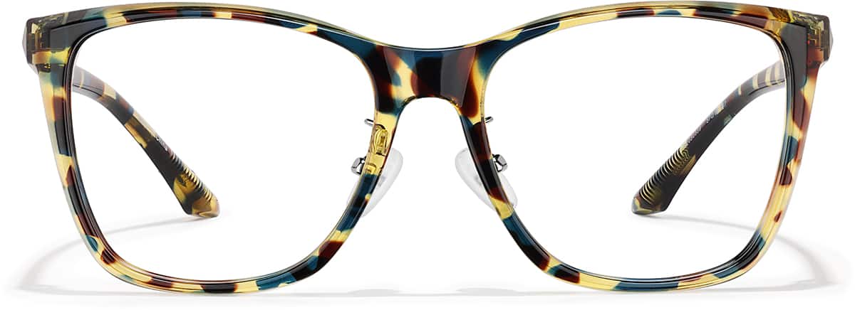 Front view of Lunettes carrées P2030339 in Carapace de tortue