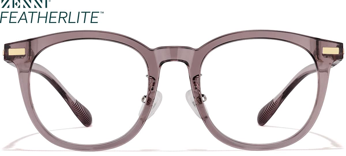 Front view of Lightweight Round Glasses P2031517 in Purple
