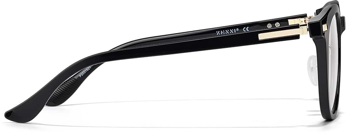 Side view of Lightweight Round Glasses P2031521 in Black