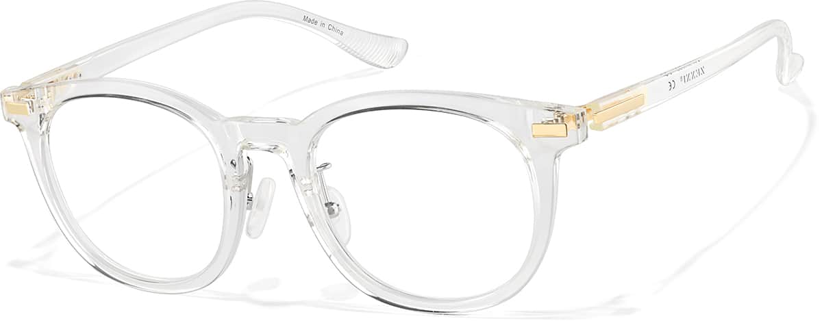 Angle view of Lunettes rondes légères P2031523 in Transparente