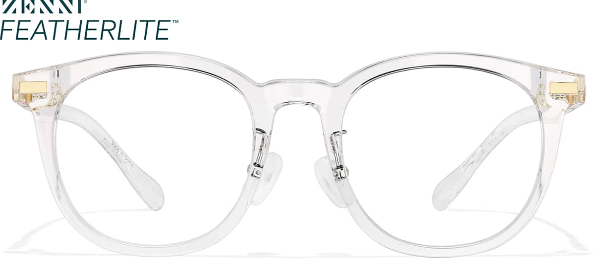 Front view of Lunettes rondes légères P2031523 in Transparente