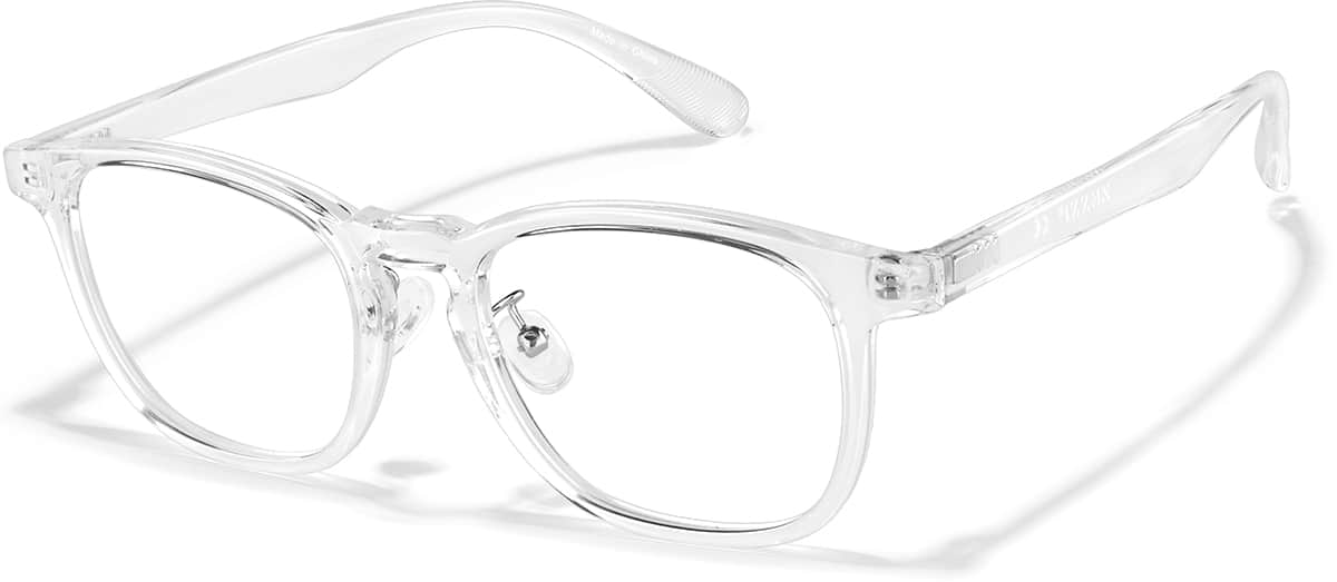 Angle view of Square Glasses P2031923 in Clear