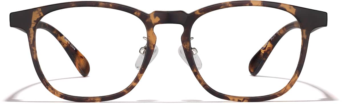 Front view of Square Glasses P2031925 in Tortoiseshell