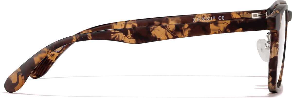 Side view of Square Glasses P2031925 in Tortoiseshell
