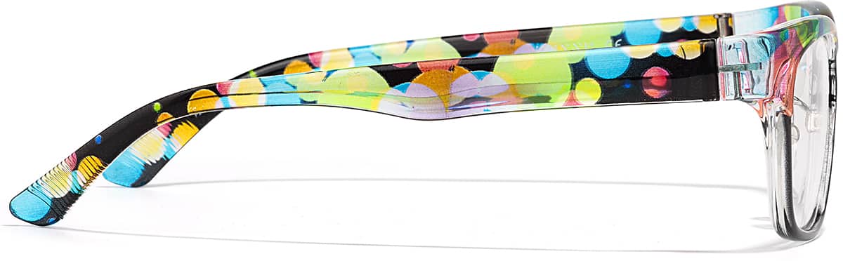 Side view of Rectangle Glasses P2032921 in Black