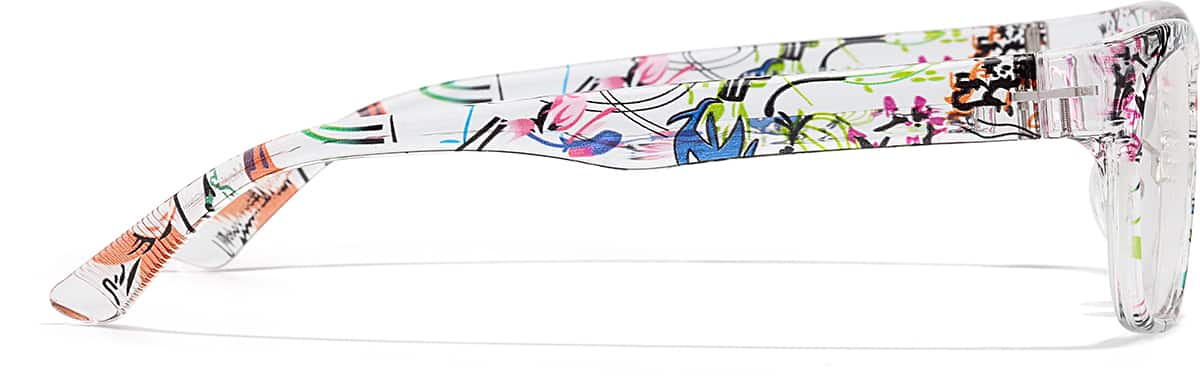 Side view of Rectangle Glasses P2032939 in Floral