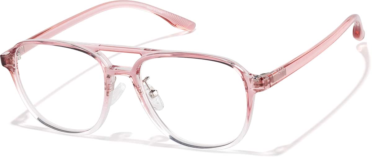 Angle view of Aviator Glasses P2036119 in Pink