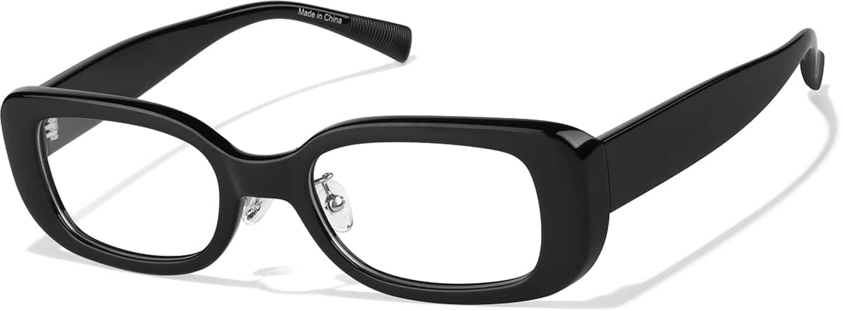 Angle view of Rectangle Glasses P2036321 in Black
