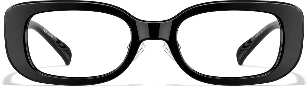 Front view of Rectangle Glasses P2036321 in Black