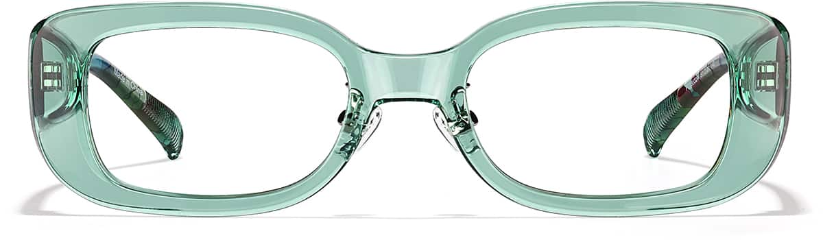 Front view of Lentes rectangulares P2036324 in Verde