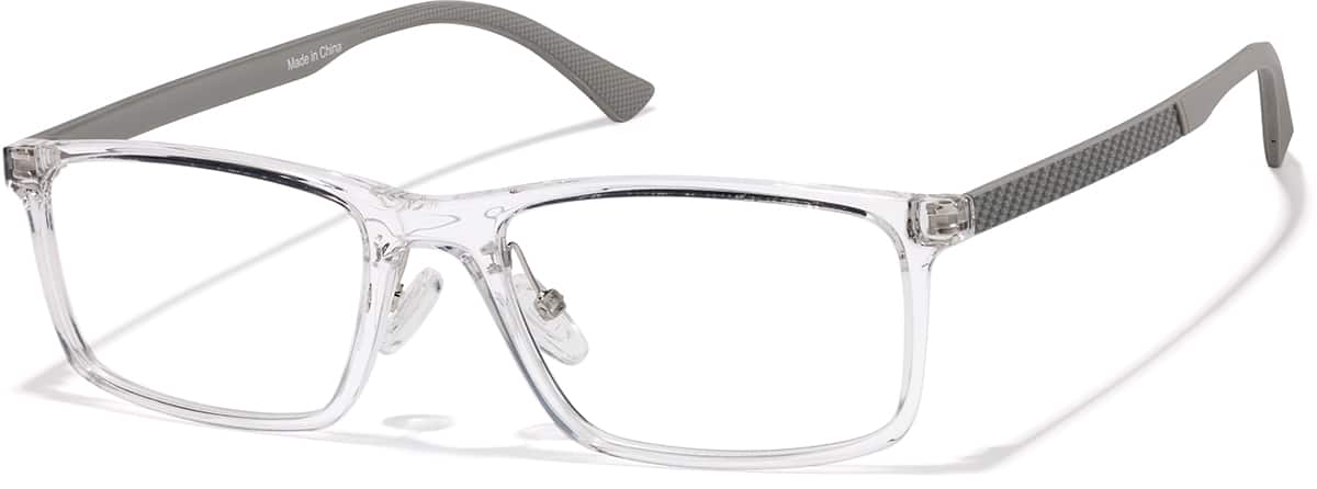Angle view of Rectangle Glasses P2036623 in Clear
