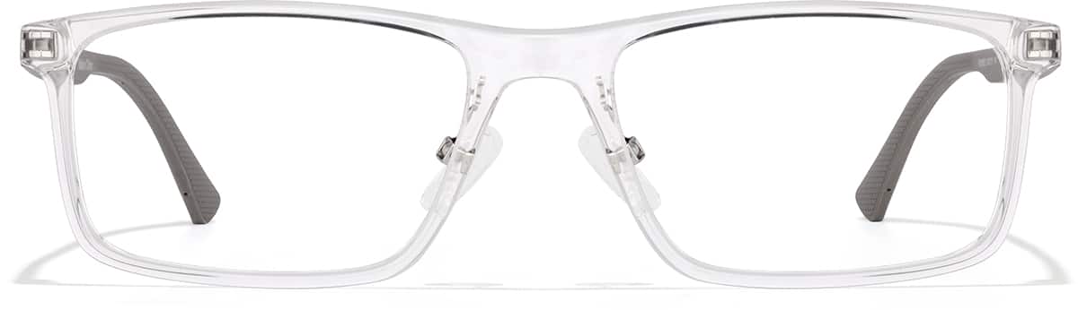 Front view of Rectangle Glasses P2036623 in Clear