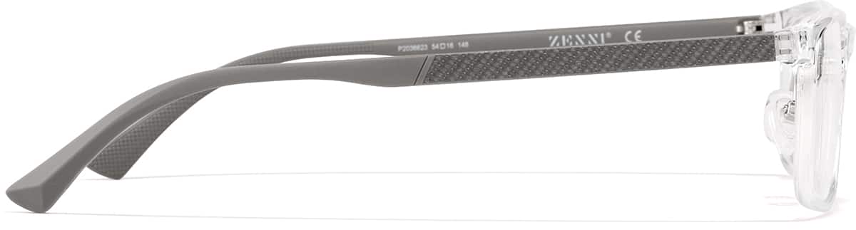 Side view of Rectangle Glasses P2036623 in Clear
