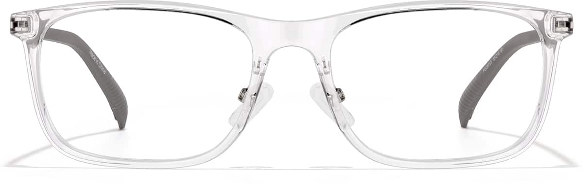 Front view of Rectangle Glasses P2036723 in Clear