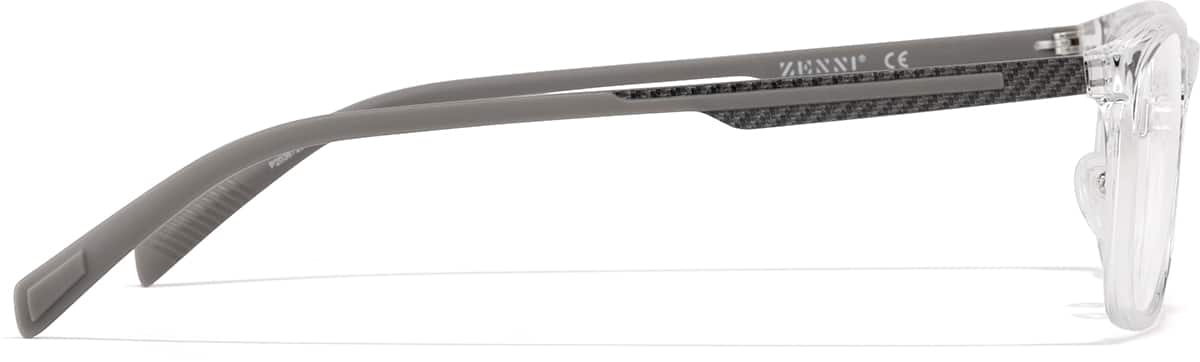 Side view of Rectangle Glasses P2036723 in Clear