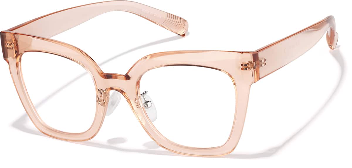 Angle view of Cat-Eye Glasses P2037542 in Blush