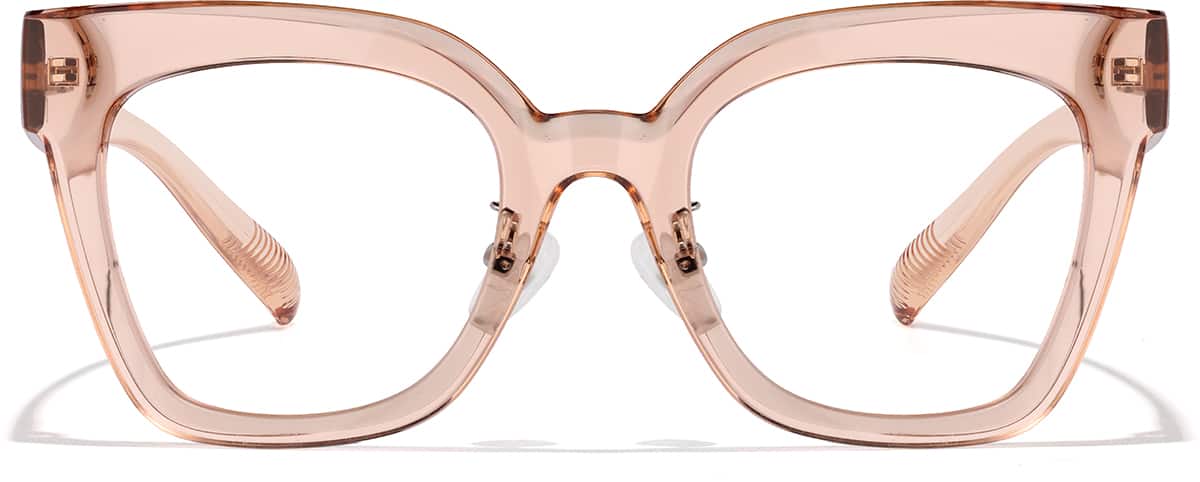 Front view of Cat-Eye Glasses P2037542 in Blush