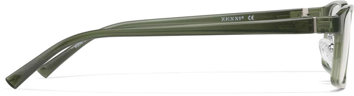 Side view of Rectangle Glasses P2046134 in Green