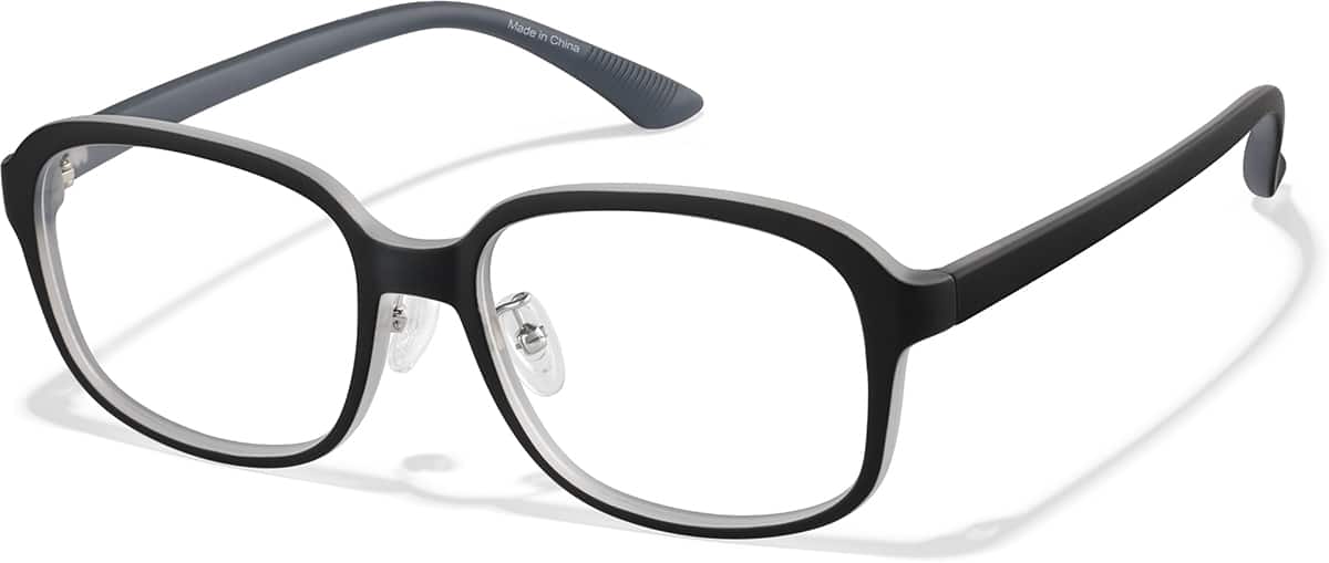 Angle view of Square Glasses P206721 in Black