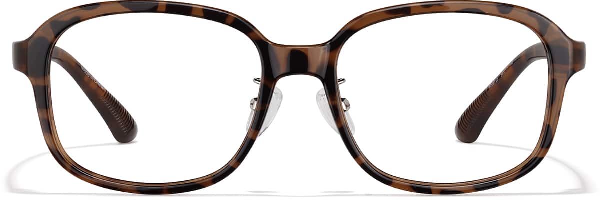Front view of Square Glasses P206725 in Tortoiseshell