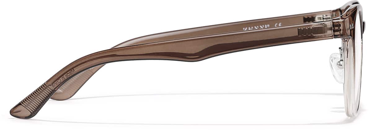 Side view of Round Glasses P208415 in Brown