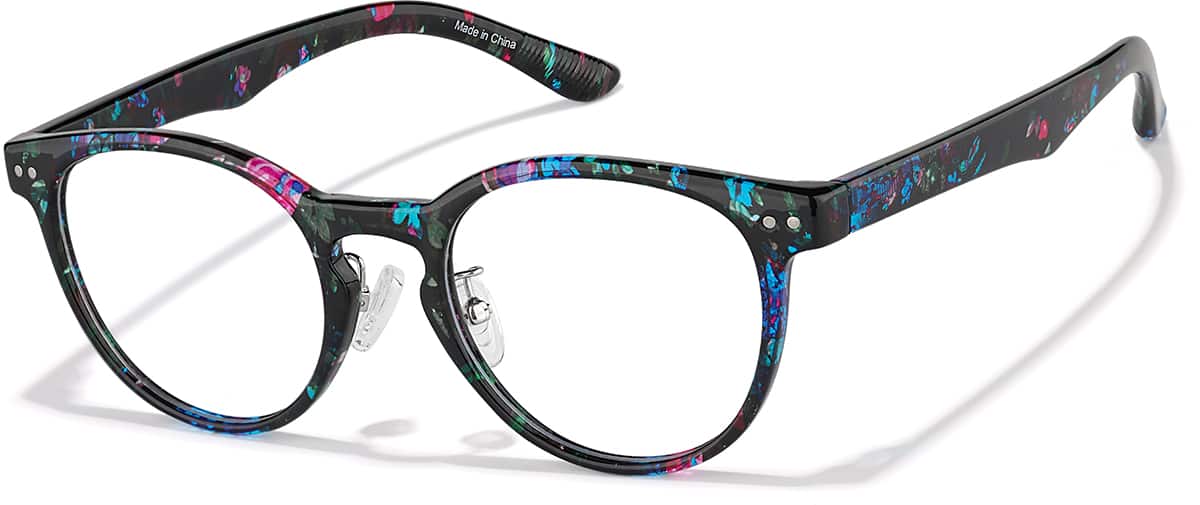 Angle view of Round Glasses P208439 in Midnight