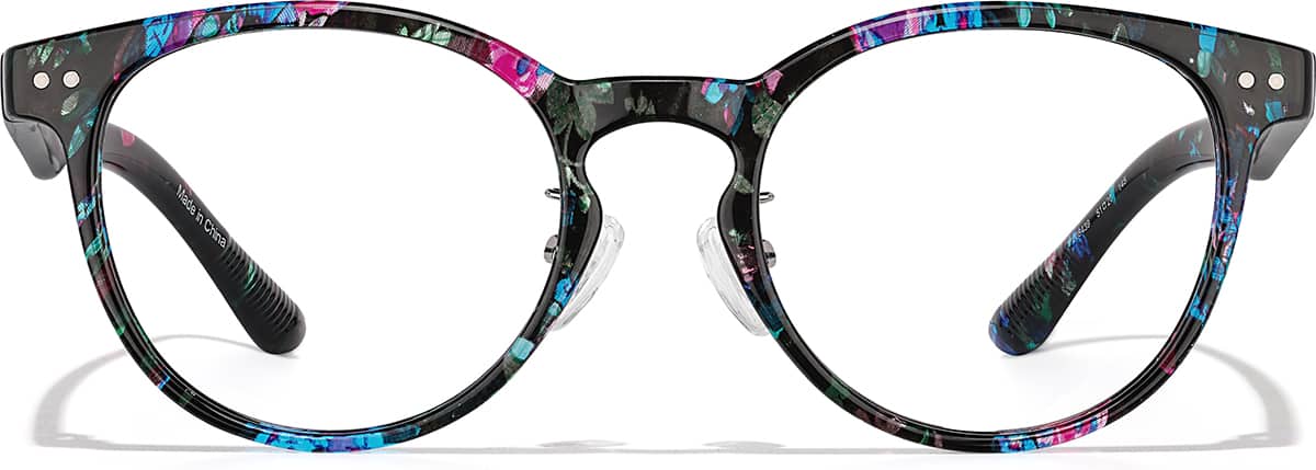 Front view of Round Glasses P208439 in Midnight