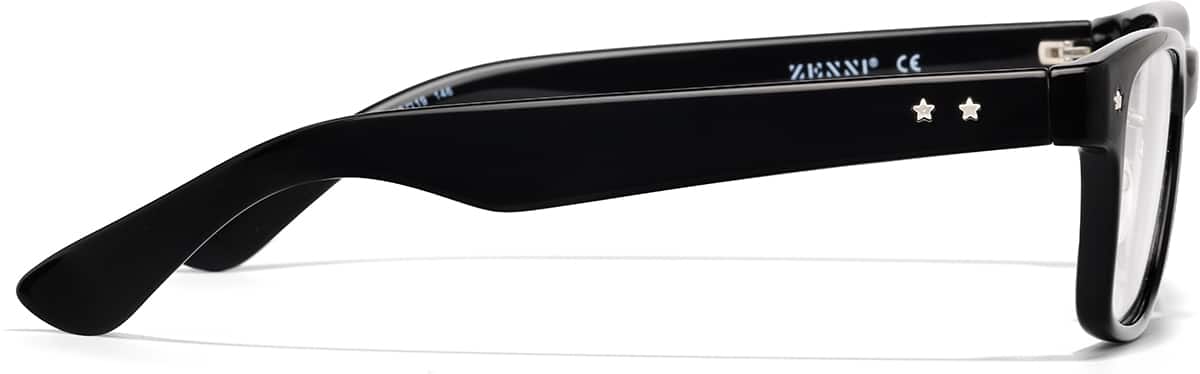 Side view of Rectangle Glasses P220421 in Black