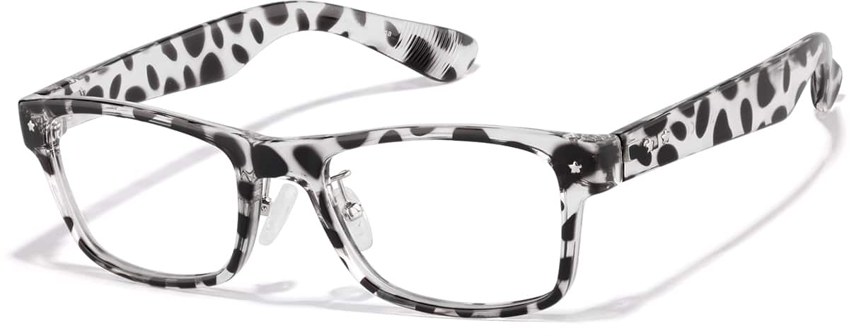 Angle view of Rectangle Glasses P220431 in Pattern