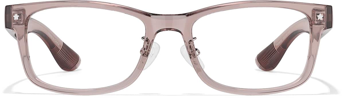 Front view of Lunettes rectangulaires en plastique P228419 in Rose