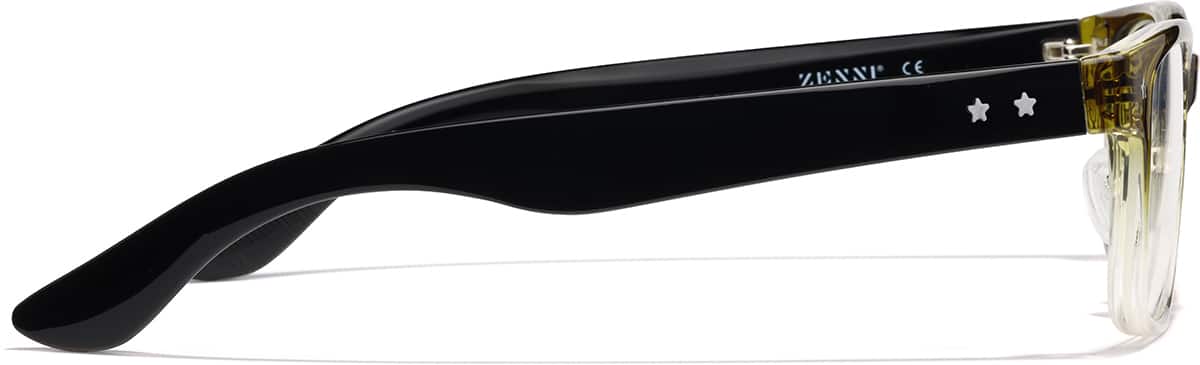 Side view of Plastic Rectangle Glasses P228434 in Olive