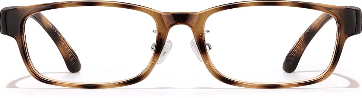 Front view of Rectangle Glasses P238625 in Tortoiseshell