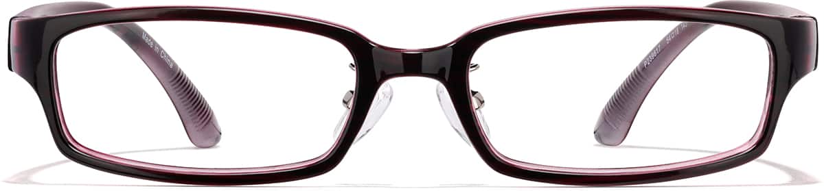 Front view of Rectangle Glasses P239617 in Purple