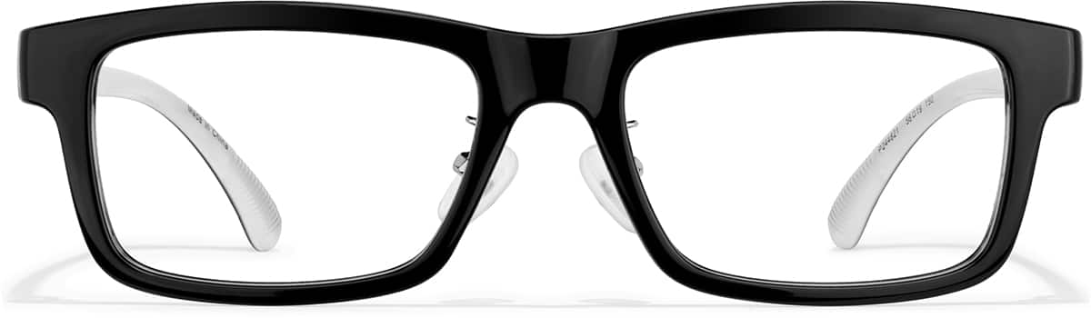 Front view of Rectangle Glasses P244821 in Black