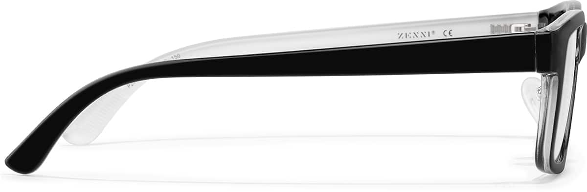 Side view of Rectangle Glasses P244821 in Black