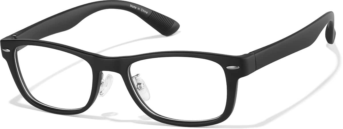 Angle view of Square Glasses P270421 in Black
