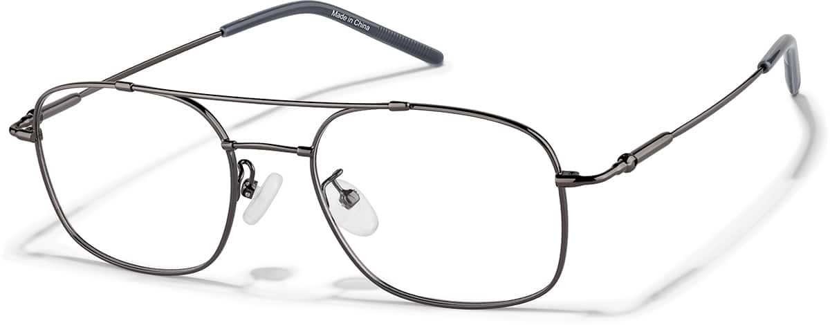 Angle view of Aviator Glasses P312012 in Gunmetal Gray