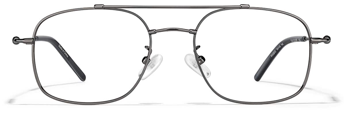 Front view of Aviator Glasses P312012 in Gunmetal Gray