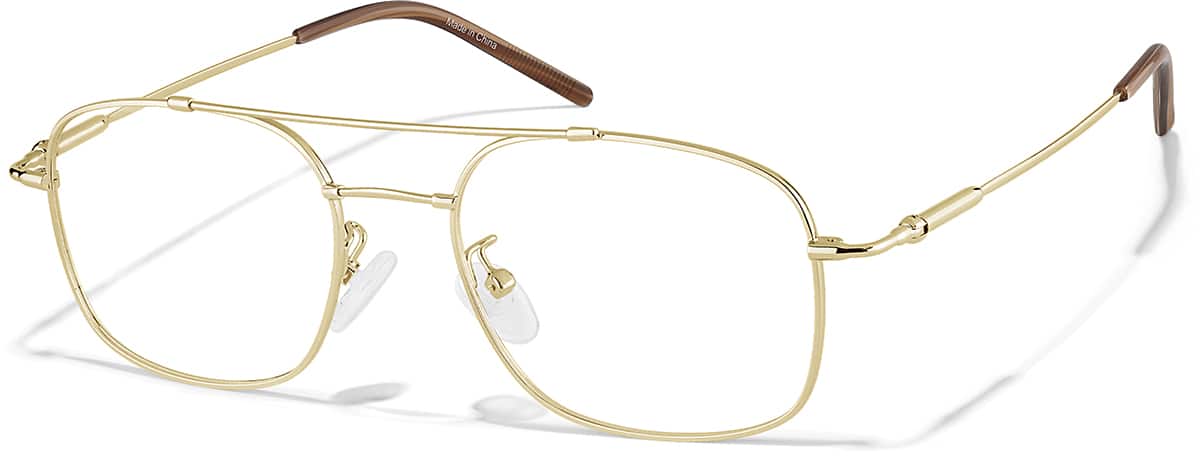 Angle view of Aviator Glasses P312014 in Gold