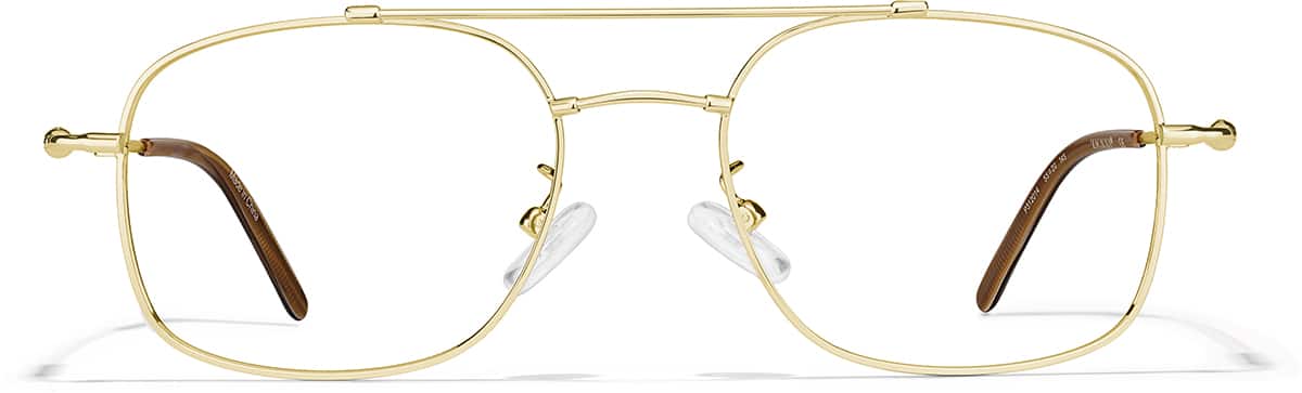 Front view of Aviator Glasses P312014 in Gold