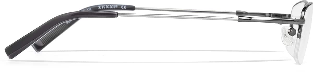 Side view of Rectangle Glasses P314612 in Gunmetal Gray