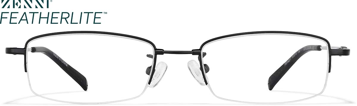 Front view of Rectangle Glasses P314621 in Black