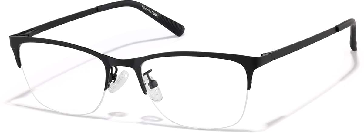 Angle view of Rectangle Glasses P3216621 in Black