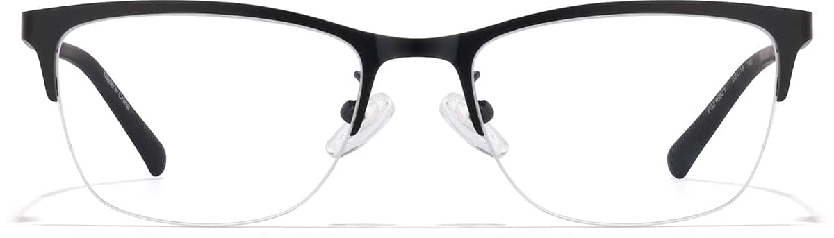 Front view of Rectangle Glasses P3216621 in Black